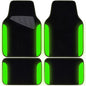CAR PASS Fluorescent Leather & Waterproof Car Carpet Floor Mats, Universal Car Mats Fit for SUV,Vans,sedans, Trucks,Set of 4pcs Car Carpet with Anti-Slip nibbs Driver Heel Pad (Black Green Lime) - color: Black and Green
