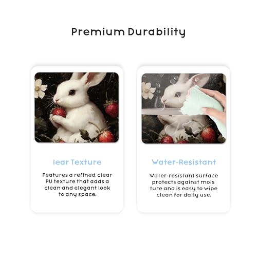 Spring Rabbit 5.2-Inch Square PU Leather Tissue Box Cover – Easter Bunny Art, Hand-Stitched, Removable Liner, Bathroom, Bedroom, Living Room, Office, Car - color: Rabbit