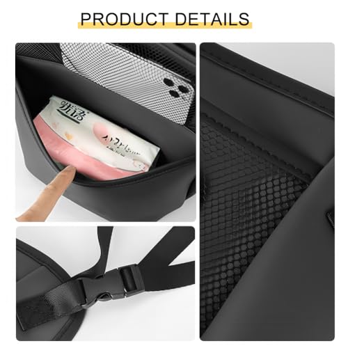 Tumecos Car Handbag Holder Between Seats, Multifunctional Car organizer for Center Armrest Box,Car Storage Bag Pocket Handbag Purse Holder for Storage, Large capacity, wear resistant(Black)