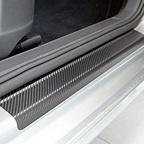 Door Sill Plate Protectors for Car - Universal Door Entry Guards Sill Scuff Cover Panel Step Protector, Welcome Pedal Protector Cover, Carbon Fiber, 4pcs/Set