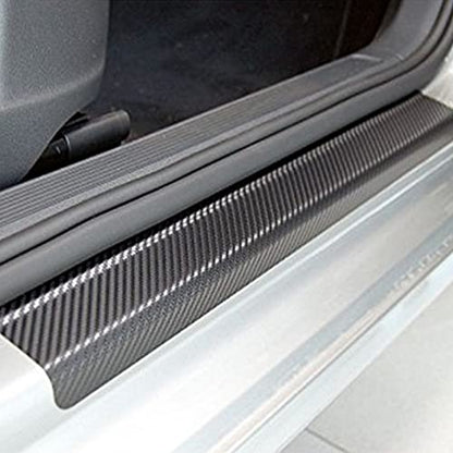 Door Sill Plate Protectors for Car - Universal Door Entry Guards Sill Scuff Cover Panel Step Protector, Welcome Pedal Protector Cover, Carbon Fiber, 4pcs/Set