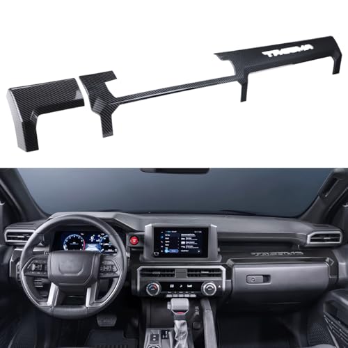 INTGET for 2026 Toyota Tacoma Accessories 2024 2025 Dashboard Panel Cover for Tacoma SR/SR5/TRD PreRunner/Sport/Off-Road ABS Plastic Interior Carbon Fiber Decoration(with 8inch Screen) - color: with 8inch Screen
