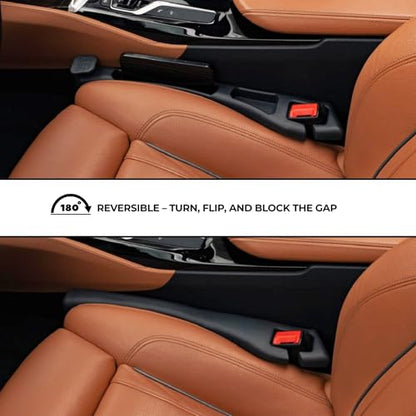 3‑in‑1 Car Seat Gap Filler and Side Gap Plug (Set of 2) – Storage Slot & Holder for Phone, Keys and Essentials – Fills Gap Between Seats – Universal Fit for Cars, SUVs and Trucks