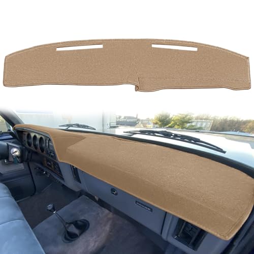 Yiz Dash Cover Mat Custom Fit for Dodge Ramcharger D/W Series Power Ram Wagon Pickup Truck/Plymouth Trailduster Trail Duster Dashboard Cover Pad Carpet (Beige) J188 - color: Beige
