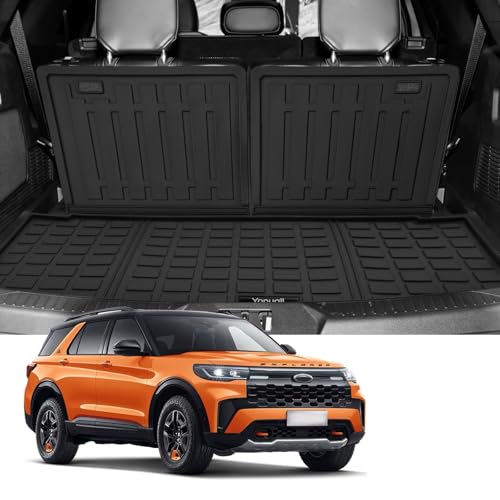 Custom for 2020-2025 2026 Ford Explorer Cargo Mats Trunk Liner and 3rd Rear Seat Backrest Mat All Weather TPE Protection Mat Accessories (for 2020-2026 Ford Explorer)