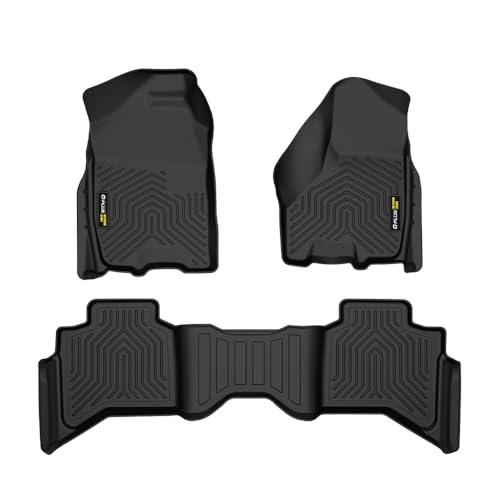 TPE Floor Mats Fit Dodge Ram 1500 Quad Cab 2009-2018 / Classic Quad Cab 2019-2022 1st & 2nd Row Truck Accessories Cargo Liners All Weather Protection 3PCs Black Alfombras para Carro - size: Fit Ram 2009-2018 | Black 3PCS