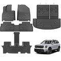 KARPAL Floor Mats for 2020-2025 Kia Telluride 7&8 Seats, TPE All Weather Custom Fit Floor Liners Car Mats Kia Telluride Accessories, 1st & 2nd & 3rd Row & Trunk Mat Full Set