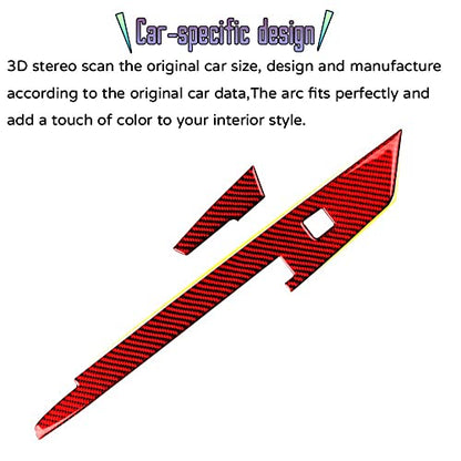 Custom Interior Accessories 2PCS for Chevrolet Camaro 2016 2017 2018 2019 2020 2021 2022 Red Carbon Fiber Center Console Cover Armrest Box Side Protection Sticker Decoration - size: Armrest box side cover