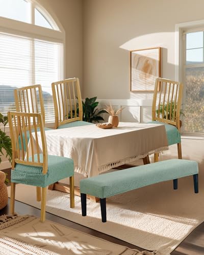CRFATOP Jacquard Dining Room Chairs Seat Covers Set of 4 with Soft Bench Chair Cover Stretch Kitchen Chair Slipcover Washable Seat Cushion Slipcover Protector for Hotel Ceremony Banquet Wedding,B01 - color: Jacquard B01