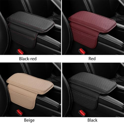 Cxtiy Upgraded Car Center Console Cover,Microfiber Leather Car Armrest Cover Cushion with 2 Storage Bags,Universal Car Armrest Storage Box Car Interior Accessories for Most Vehicles (Beige)
