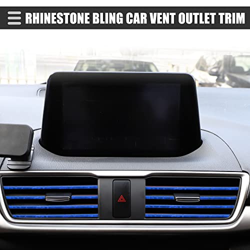 Motoforti Universal Car Vent Outlet Trims, Car Interior Accessories, Air Conditioner Vent Outlet Trim Decoration Strip, PVC, Blue, 40 Pcs