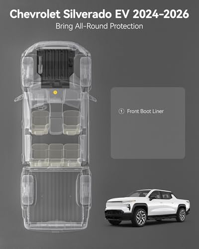 3W Front Cargo Liner Fit for Silverado EV/GMC Sierra EV/Sierra EV Denali 2024 2025 2026 Accessories All Weather TPE Custom Fit Front Trunk Liner for Silverado EV/GMC Sierra EV/Sierra EV Denali - size: Chevy Silverado EV 2024-2025 Front Trunk Mat