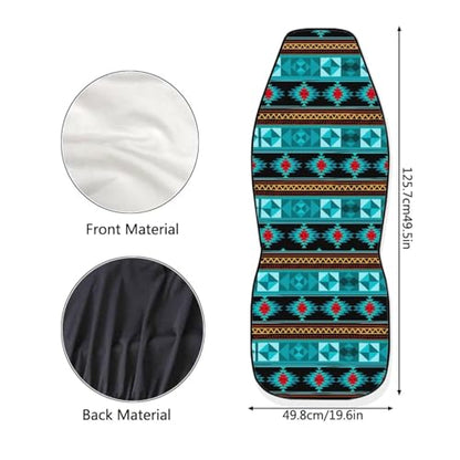 Bulopur Ethnic Aztec Geometry Car Front Seat Covers Set of 2, Auto Interior Accessories Front Automobile Seat Cover for Cars Truck Van SUV - color: Ethnic Aztec Geometry Blue
