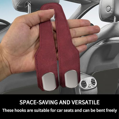Car Seat Headrest Hooks for Purses and Bags, 4 Pack Bag Purse Holder for Car With Double Metal Hooks, Car Purse Hanger, Headrest Back Seat Handbags Hook Cute Hanging Accessories, hot pink - color: Hot Pink 4pcs