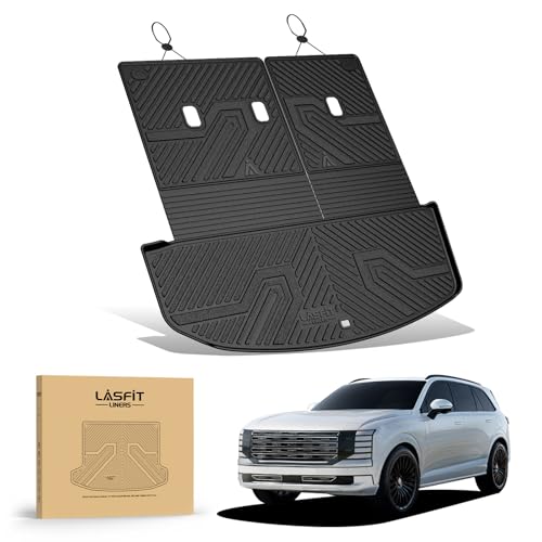 LASFIT Cargo Trunk Mat & Backrest Mats for Hyundai Palisade 2026 All Weather TPE Custom Fit Car Trunk Mats Cargo Liner & Seatback Mats Accessories, Black - size: 2)For Hyundai Palisade | 2026 | Cargo