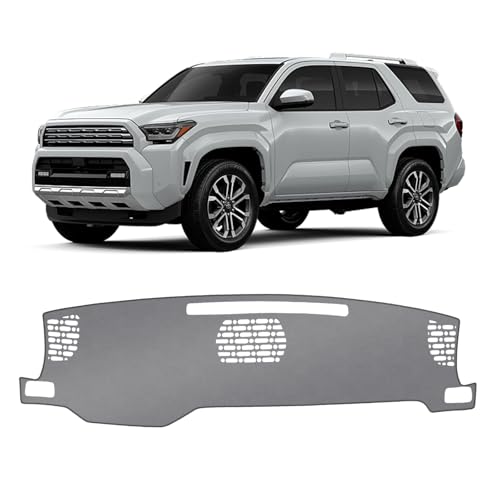 KUST Gray Dash Cover Compatible with 2025-2026 Toyota 4Runner & 2024-2026 Toyota Tacoma Dashboard Cover Accessories for 4Runner/ Tacoma Non-Slip Polyester Dashboard Mat No Glare - size: 4Runner 25-26(Gray)
