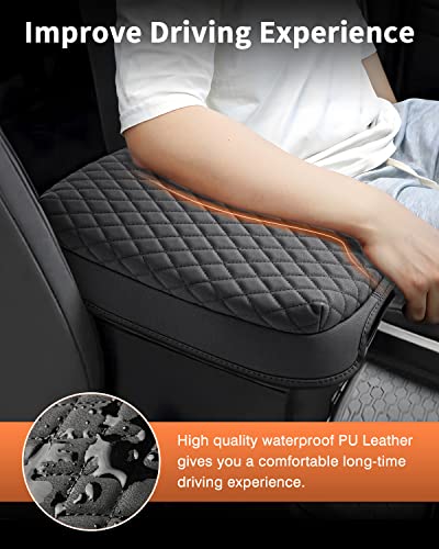 Shademax Custom for Center Console Cover Nissan Frontier 2025 2024 2023 2022 Armrest Cushion Pad Cover PU Leather Frontier Accessories 2025 2026 Car Armrest Seat Box Cover Protector Anti-Scratch Black - size: Size for Nissan Frontier 2022-2026