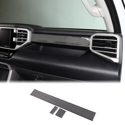 Carbon Fiber Center Control Panel Dashboard Strips Trim Sticker Fit Toyot@a Tundra/Sequoia 2022-2024 Center Console Molding Panel Cover Dashboard Central Control Strip Interior Decorative Accessories - size: Center Control Panel Dashboard Strips Trim