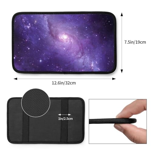 Galaxy Auto Center Console Armrest Cover Pad, Universal Fit Waterproof Comfort Car Armrest Cushion for Most Vehicle SUV Truck - color: Purple Galaxy
