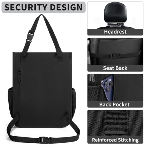 Car Front Seat Organizer Backseat Organizer with Dedicated Tablet Laptop Storage Adjustable Shoulder Strap Cup Holder Truck Seat Storage Universal Fits for Most of Car
