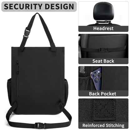 Car Front Seat Organizer Backseat Organizer with Dedicated Tablet Laptop Storage Adjustable Shoulder Strap Cup Holder Truck Seat Storage Universal Fits for Most of Car
