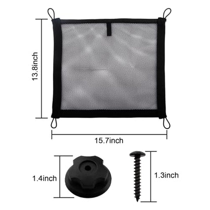 2 Pack Small Cargo Net Pocket Storage Mesh Netting Organizer with 8 PCS Mounting Screws for Car RV SUV Camper Boat 15.7 x 13.8 inches - size: 15.7 x 13.8 inch