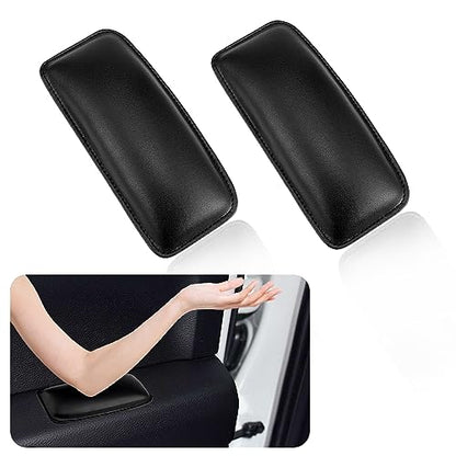 2PCS Car Knee Cushion,Soft Leather Car Door Armrest Pad for Knee Leg Elbow,Universal Car Center Console Cushion Pad Comfort Pillow for Automotive Interior Accessories (Black)