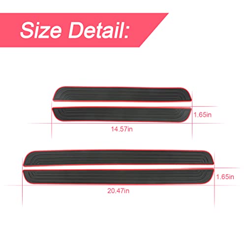 4PCS Car Door Sill Plate Protectors, Auto Door Entry Guards Sill Scuff Cover Panel Step Protector, PVC Rubber Anti-Scratch Front Rear Door Pedal, Car Accessories for Most Vehicles (Black/Red) - color: Black/Red