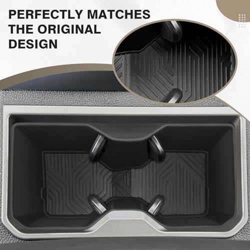 Muslogy Center Console Front&Rear Cup Holder Inserts Compatible with 2024 2025 2026 Toyota Tacoma Accessories Middle Console and Rear Armrest CupHolder Silicone Rubber Organizer 2PCS Set - size: 2024-2025 Tacoma Front&Rear