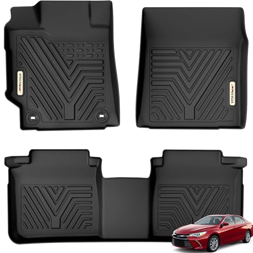 YITAMOTOR Floor Mats Compatible with 2015-2017 Toyota Camry (No Camry Hybrid Models), FWD Models Only, Custom Fit 1st & 2nd Floor Liner Set Black - style: 15-17 Camry 1st & 2nd