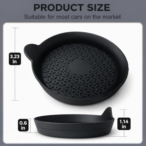 Car Cup Holder Coasters 4 Pack, Universal Silicone Cup Holder Insert, Non-Slip Cup Holder Liners, Waterproof Anti-Dust Cup Holder Accessories for Car Interior, Easy Clean (Black) - color: black