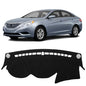 KUST Black Dash Cover Compatible with Hyundai Sonata 2011-2014 Dashboard Cover Accessories for Sonata Non-Slip Polyester Dashboard Mat Custom Fit Center Console Sunshield Protector No Glare - size: Sonata 11-14(Black)