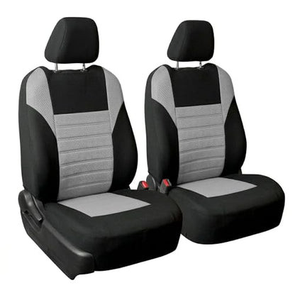 FH Group Gray Polyester Car Seat Cover, 3D Air Mesh, Front Set, Airbag Compatible, Universal Fit for Cars Trucks SUVs - color: Gray, size: Front Set