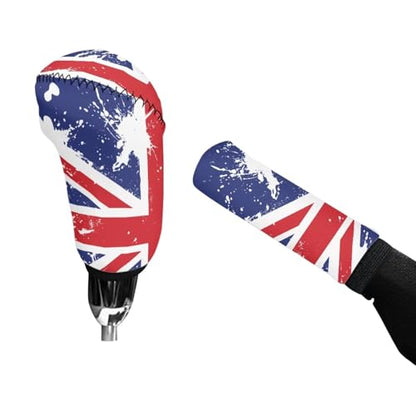 Horeset Union Jack Car Handbrake Cover Soft Gear Shift Knob Cover Set for Women Breathable Car Grab Handle Cover Universal Fits Most SUV/Sedan/Truck/Van - color: Union Jack