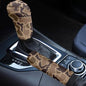 KEIAHUAN 2 Piece Car Gear Shift Knob Cover + Handbrake Sleeve Cover Duck Camo Hunting Washable Neoprene Cloth Car Interior Accessories Universal Fits for SUV,Sedan,Van - color: Brown Duck Camo Hunting