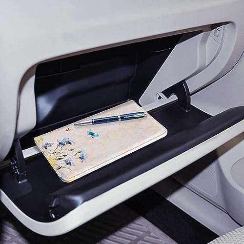 CoBak Car Registration and Insurance Holder - Vehicle Glove Box Car Organizer,Auto Truck Comparment Accessories Case with Magnetic Closure for Essential Document,Driver License,Cards - color: L-Oil Painting Pink