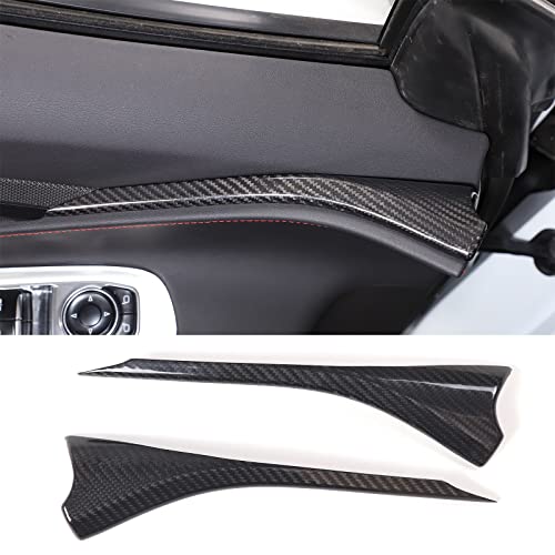 Daeiclru Real Carbon Fiber Car Interior Door Panel Trim Compatible with Chevrolet Corvette C8 2020-2023, Inner Door Decorative Strip, Auto Door Panel Molding Trim Accessories (Black) - style: Black