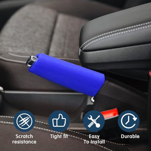 Car Handbrake Cover Gear Shift Knob Cover, Auto Comfortable Grip Handbrake Cover, Silicone handbrake Cover for Most Vehicle Handbrake - color: Blue