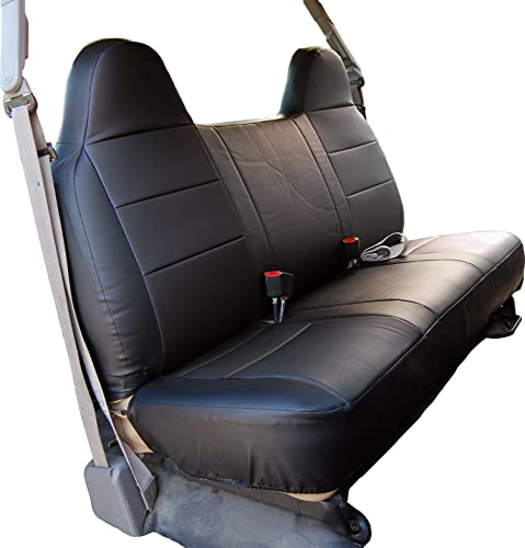 Custom-FIT Artificial Leather Front Bench seat Covers Designed for Ford F-250 350 450 (Black) - color: Black