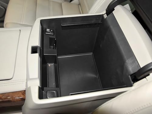 Center Console Organizer Tray Compatible with GMC Sierra 1500 Accessories/Silverado 1500 2014-2018 / Silverado 2500/3500 HD 15-19 /Suburban/Tahoe/Yukon 15-20 Armrest Storage Box (Black Trim) - color: Black