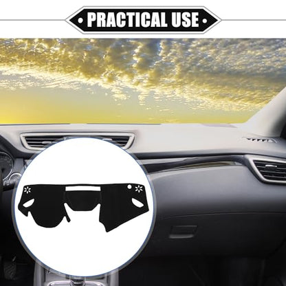 Car Dashboard Cover Mat Compatible for Subaru Impreza 2017-2020, Protective Polyester Black Center Console Interior Trim Dash Board Mat - color: Black