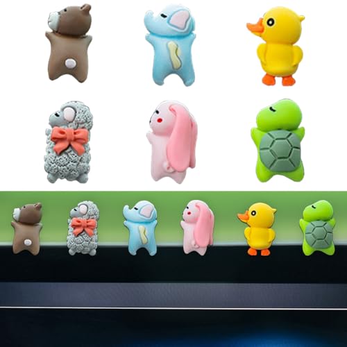 ZIMISI 6PCS Car Dashboard Decorations, Funny Rear View Mirror Accessories, Cute Interior Decorations for Navigator Screen, Center Console, Touchscreen, Car Accessories for Women (Doll)