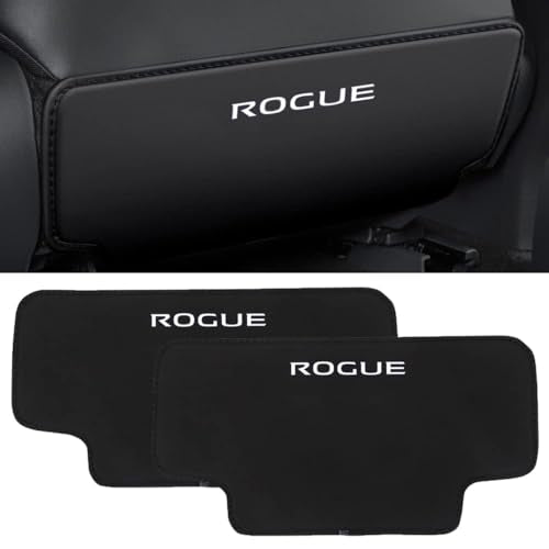 XITER with Rogue Logo 2Pcs Leather Car Seat Back Protectors Kids Kick Mats Waterproof Backseat Covers for Nissan Rogue 2014-2026 Interior Accessories(Black) - color: Black