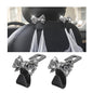 Bling Car Headreat Hook, 2PCS Crystal Rhinestone Cute Bow Vehicle Seat Back Hanger Storage for Purses Bags Grocery, Diamond Auto Rear Seat Organizer, Universal for SUV Truck Sedan (Black) - style: Black/2PCS