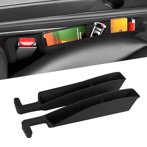 2PCS Car Seat Gap Filler Organizer, Car Seat Organizer, Multifunctional Seat Gap Storage Box for Phone Key, Fill The Gap & Stop Things from Dropping, Universal for Most Vehicles (Black) - color: Black