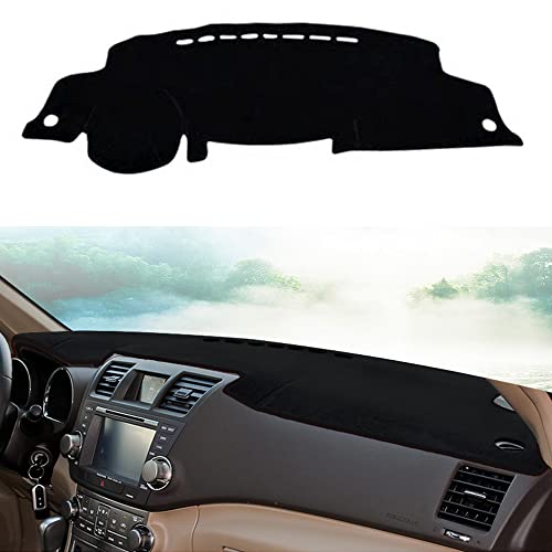 Dashboard Cover Dash Cover Mat Pad Carpet Custom Fit for Toyota Highlander 2009 2010 2011 2012 2013 Accessories Anti-Skid Center Console Protector Cover Mat(Black Edge) - color: Black Edge, size: For Toyota Highlander 2009-2013