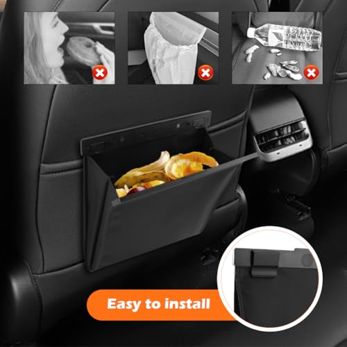 Car Trash Bag, Foldable Car Garbage Can Bin and Storage Bag Hanging Ca-r Trash Bag for Front Back Seat Multi-Purpose Suspended for Sedans, SUVs & Trucks(Color:Metal)