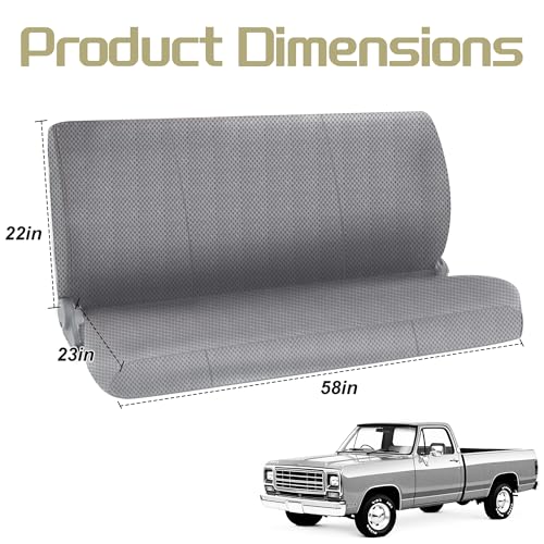 Jokuye Heavy Duty Universal Bench Seat Covers for Ford for Chevrolet for Dodge Full Size Pickup Trucks with Storage Pockets - Gray - color: Gray, size: Sandwich mesh
