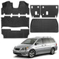 Compatible with Honda Odyssey 2005-2010 Floor Mats & Cargo Line with Backrest Mats,All Weather Protection TPE, Anti-Slip Floor Liner Compatible with Odyssey 05 06 2007 2008 2009 2010 Accessories - size: For Odyssey 2005-2010 Full Sets