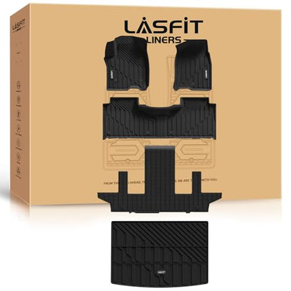 LASFIT Floor Mats & Cargo Liner 2021-2026 & Only 7 Seats (Not for 8/9 Seats) for Chevy Suburban/GMC Yukon XL(Only Yukon XL, Not Fit Yukon)/Cadillac Escalade ESV(Only Escalade ESV, Not Fit Escalade) - size: Suburban/Yukon XL/Eacalade ESV 7 Seats 2021-2026